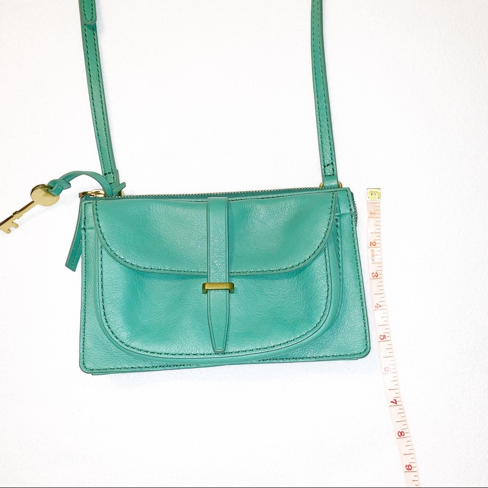 Fossil Green Leather Crossbody Bag NWOT - Picture 6 of 8